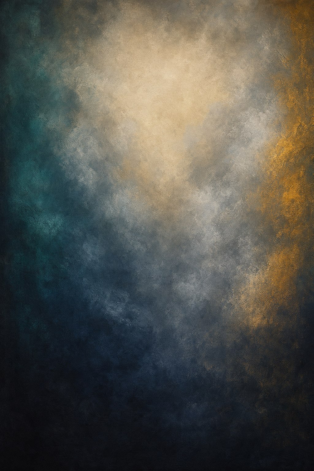 Painted teal, navy and gold studio backdrop