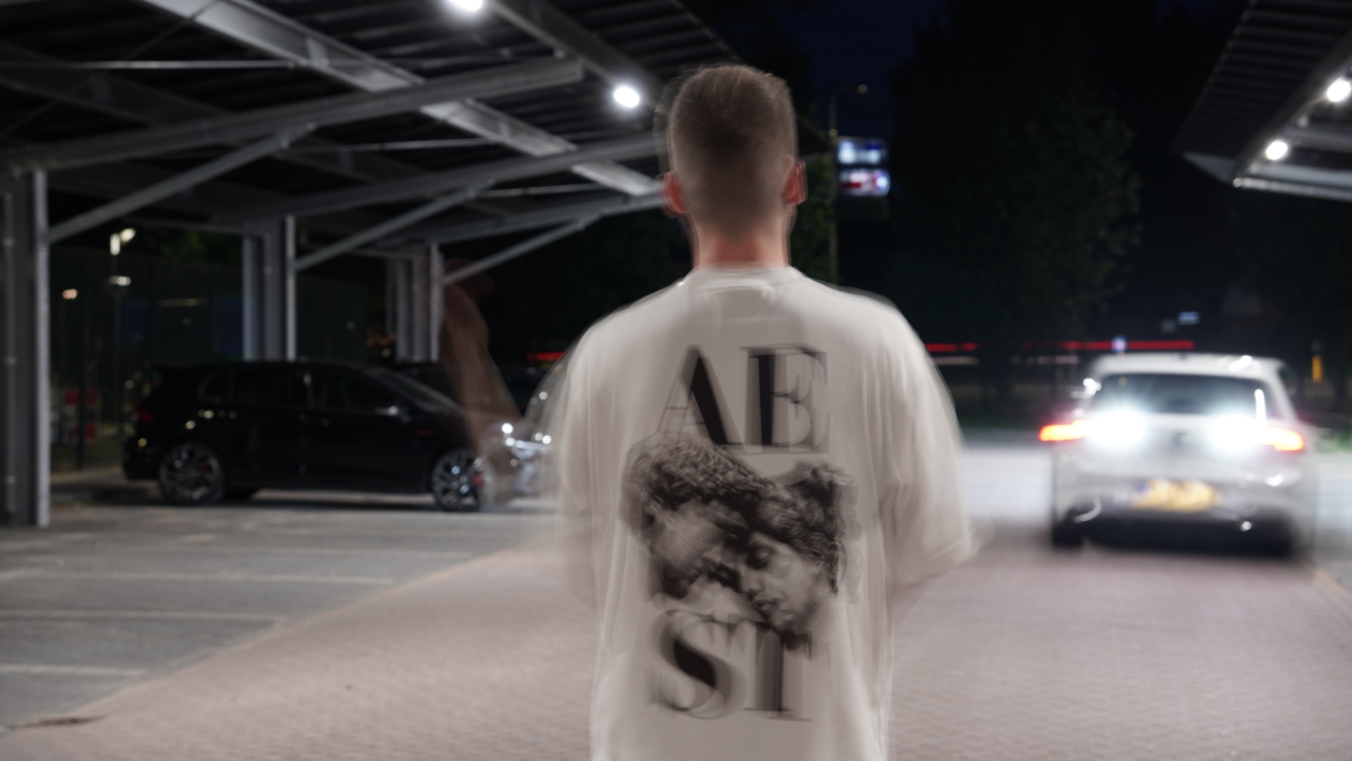 Dynamic motion portrait, night urban branding shoot