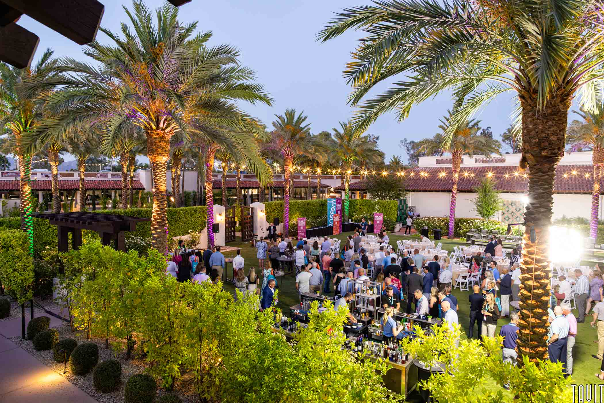 Corporate outdoor evening event photography